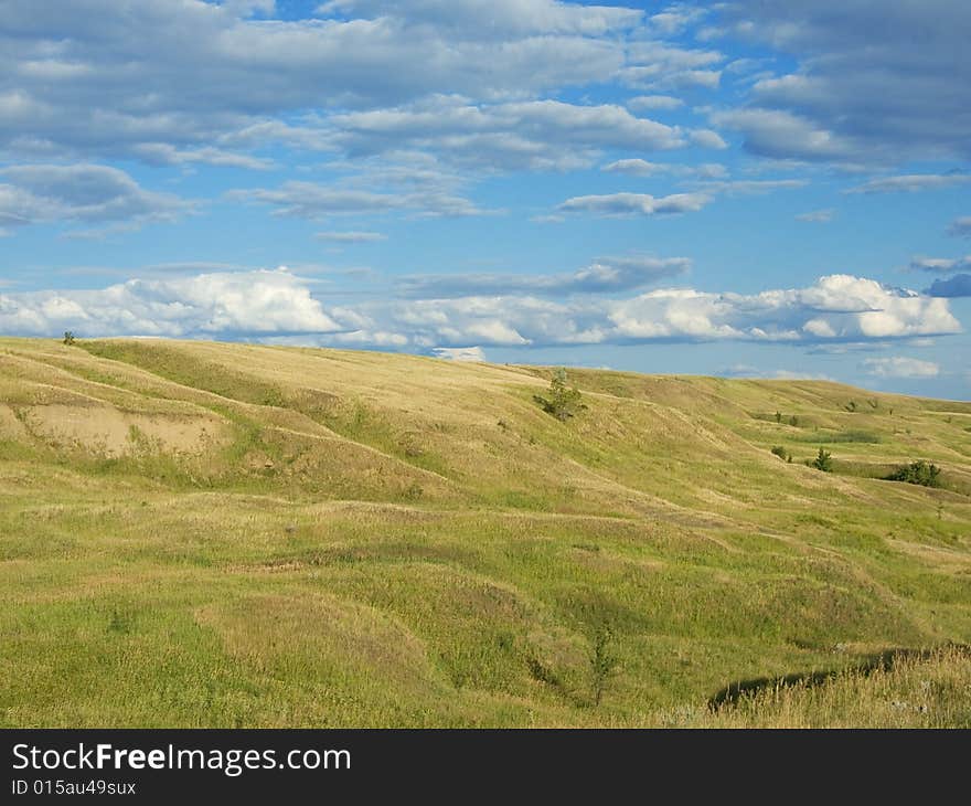 Typical russian rural landscape near river Volga