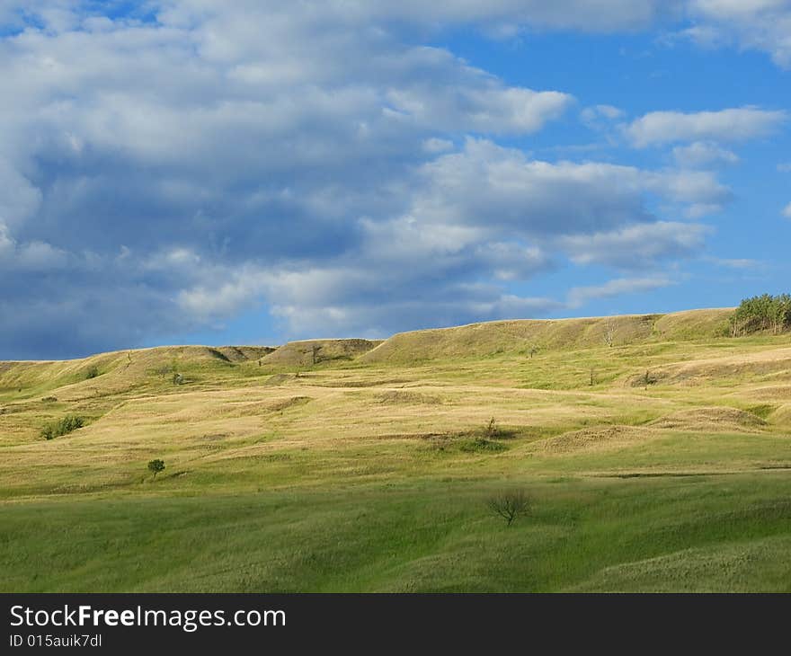 Typical russian rural landscape near river Volga