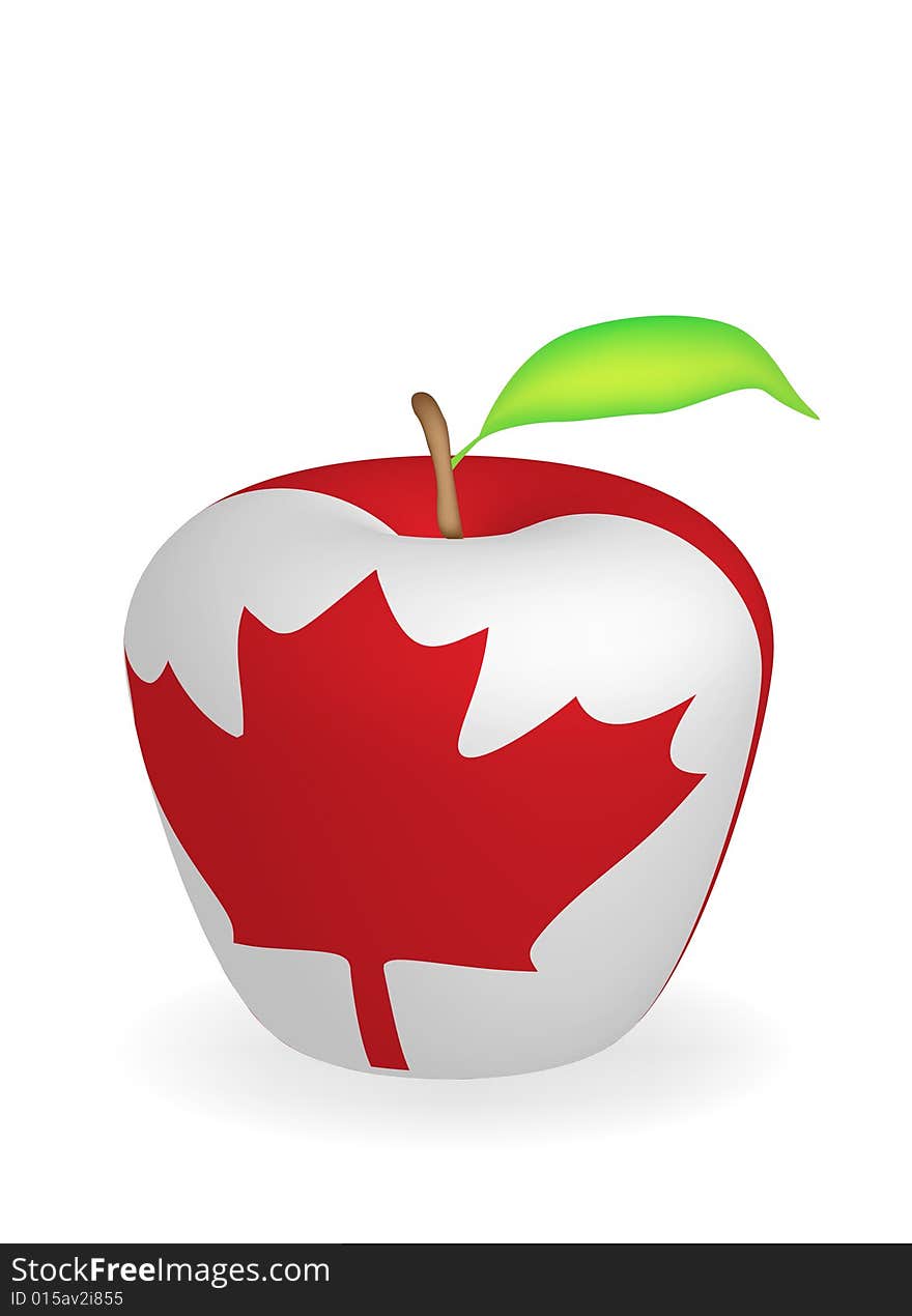 Illustration of Apple Canada flag. Illustration of Apple Canada flag