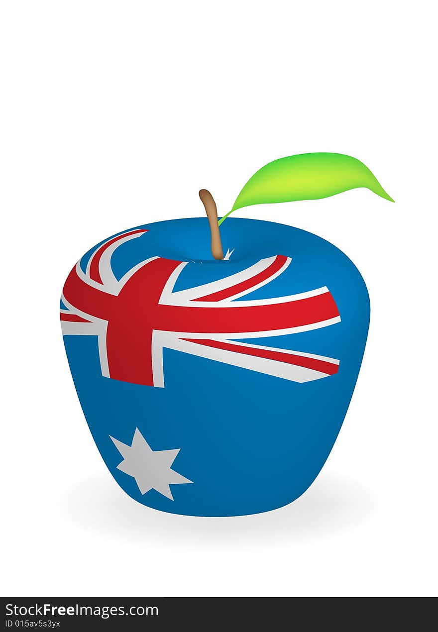 Illustration of Apple Australia flag. Illustration of Apple Australia flag