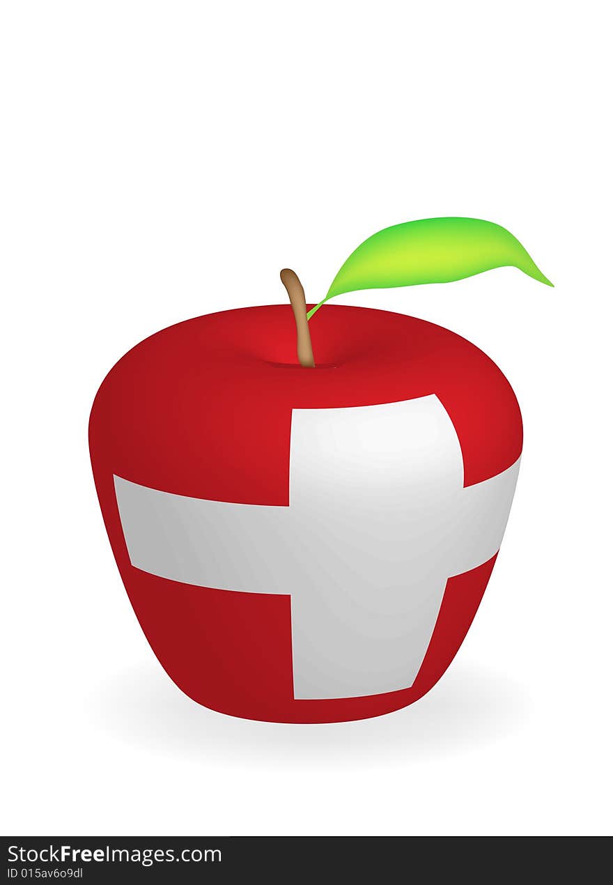 Illustration of Apple Switzerland flag. Illustration of Apple Switzerland flag