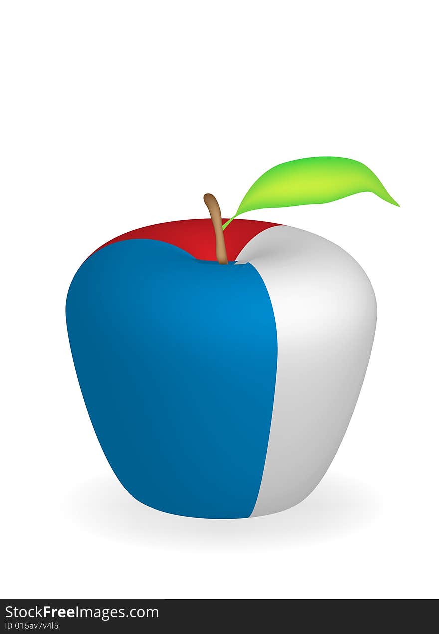 Illustration of Apple France flag. Illustration of Apple France flag