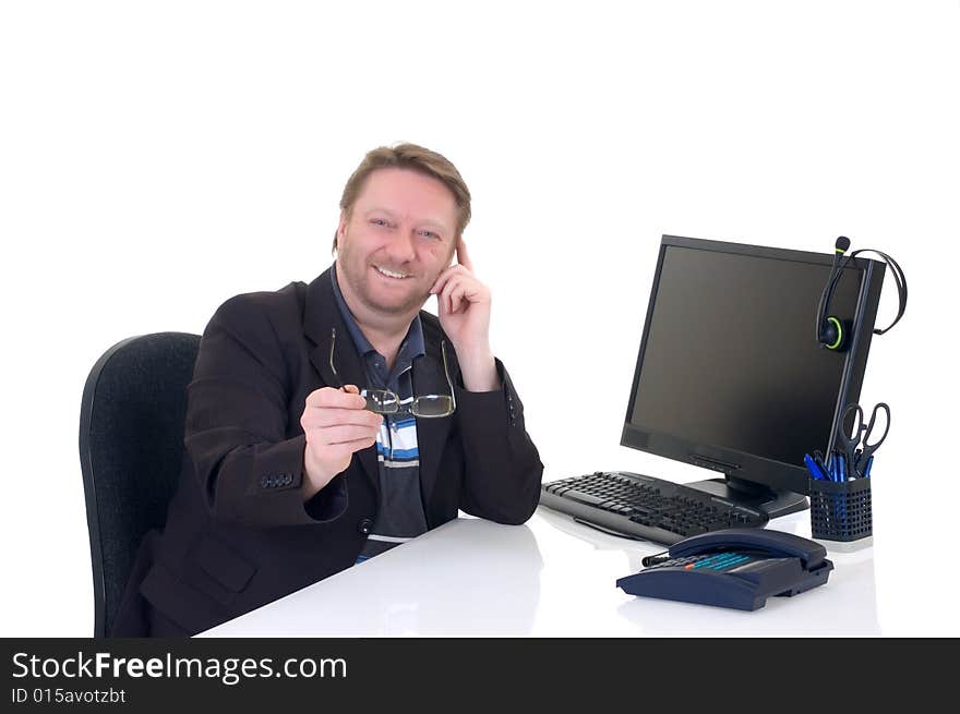 Businessman on desk