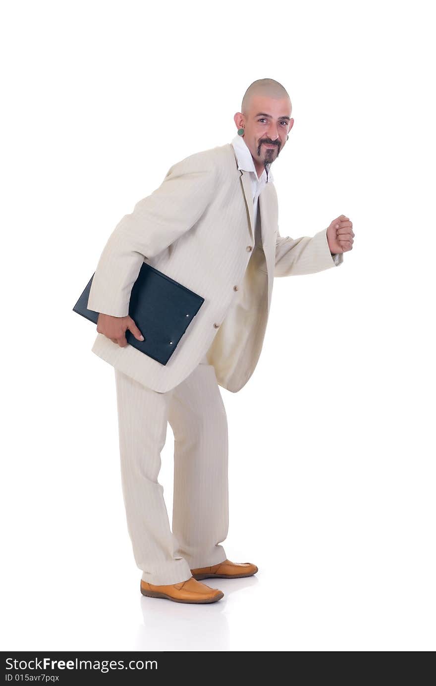 Alternative businessman formal dressed, studio shot