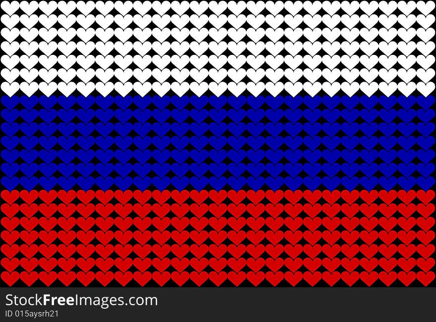 Russia heart flag