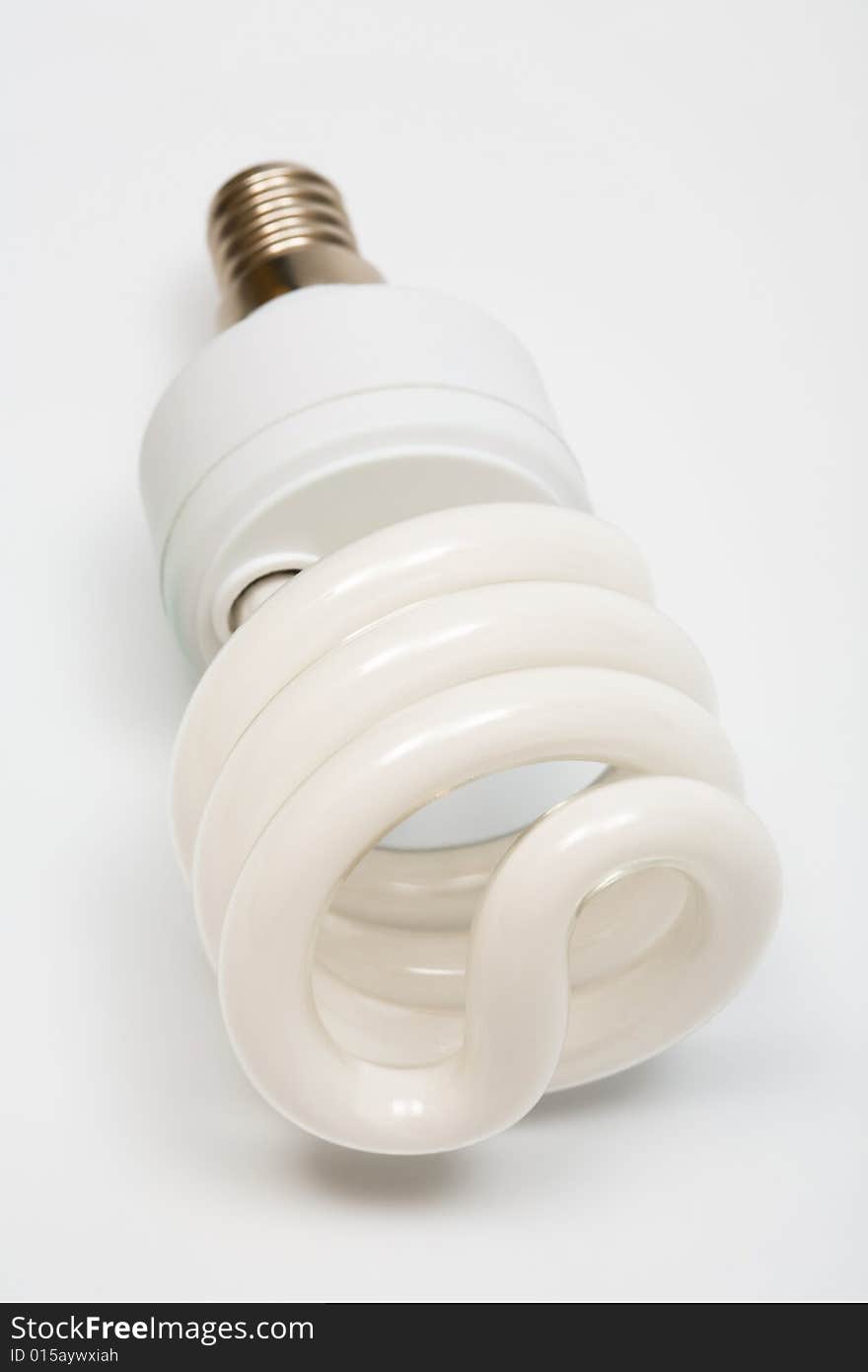 One white and modern energy saving bulbs