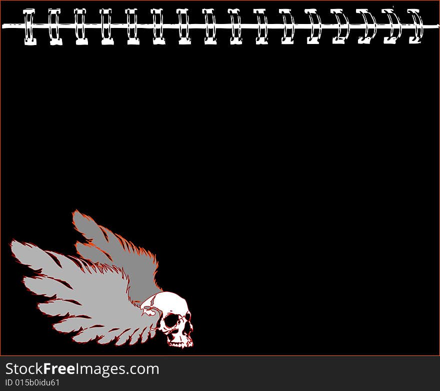 Grunge Wings and Skulls vector elements. Grunge Wings and Skulls vector elements