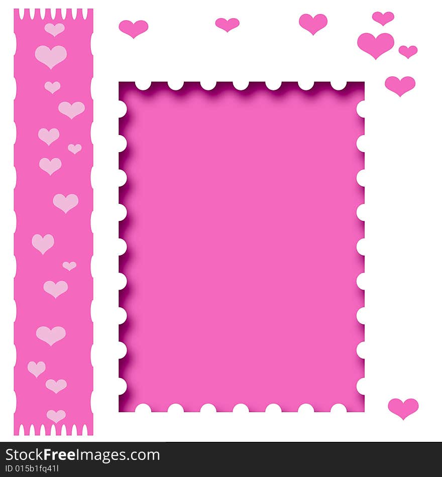 Pink heart frame