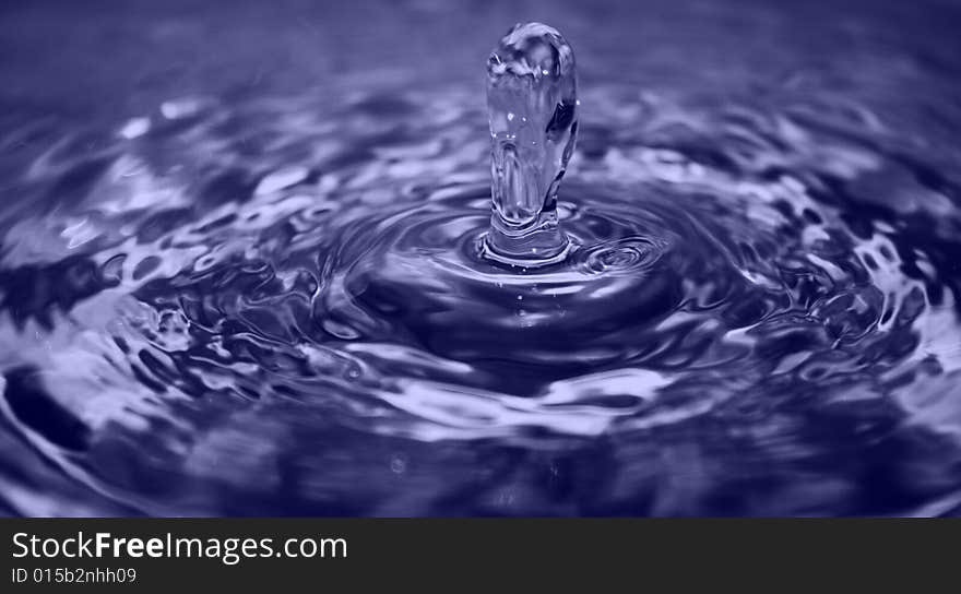 Water drop with ripples in the water