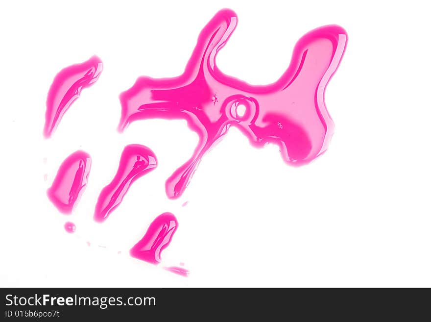 Pink blot of India ink