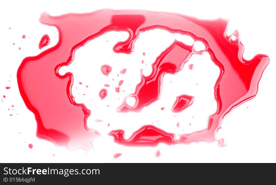 Red blot of India ink