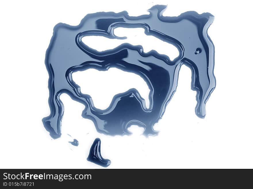 Photo of flooding blue India ink. Photo of flooding blue India ink