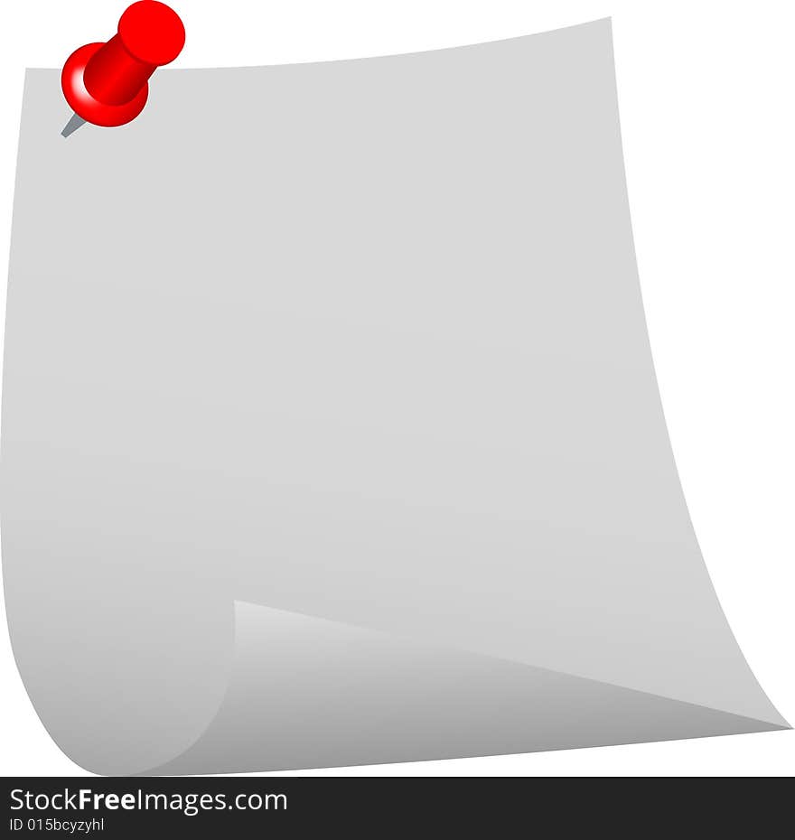 Notepaper on white background, vector illustration