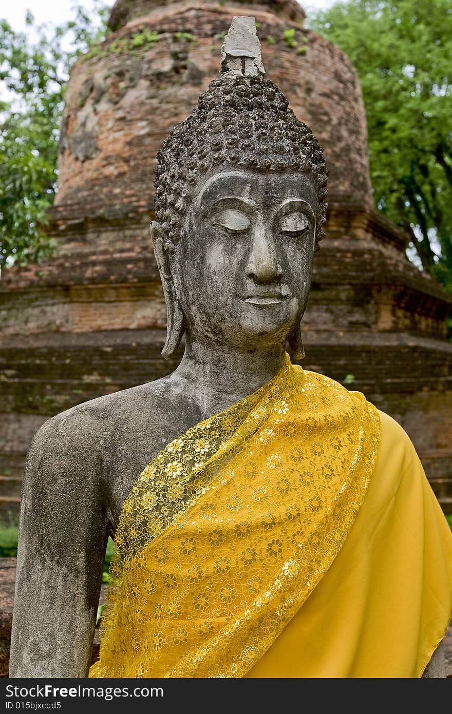 Buddha statue in Ayutthaya, Thailand, is a destination of many tourists