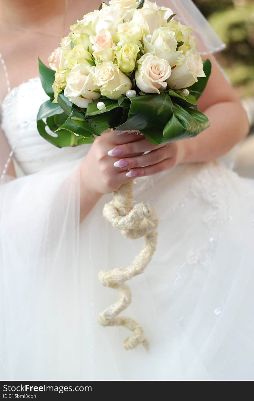 Bride and wedding bouquet