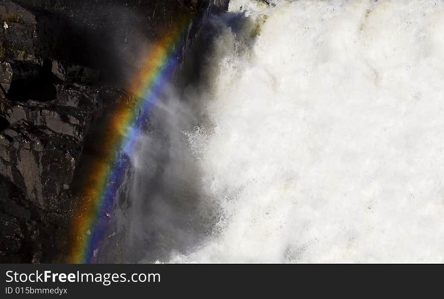 A Rainbow over a waterfall