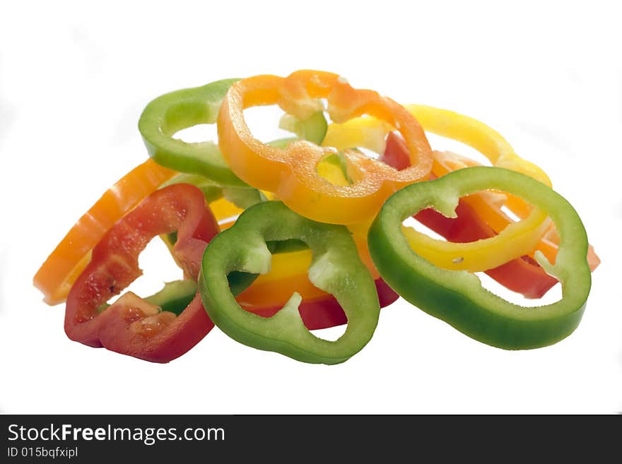 Freshness paprika over white background