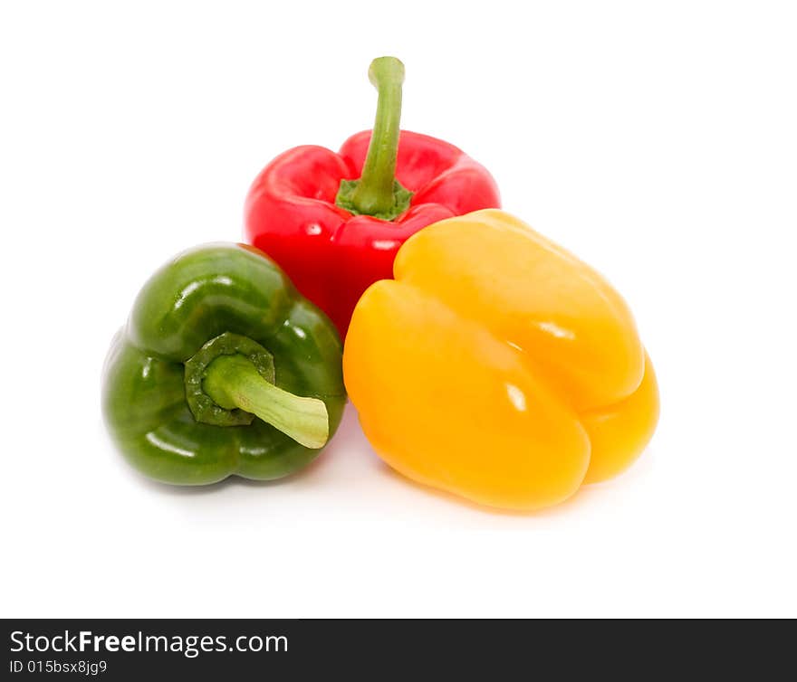 Freshness paprika over white background