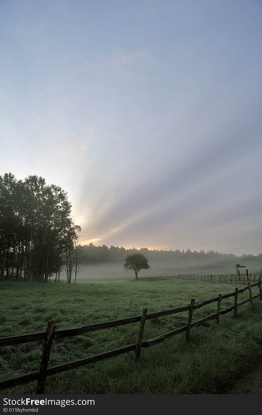 Dirtroad in sunrise