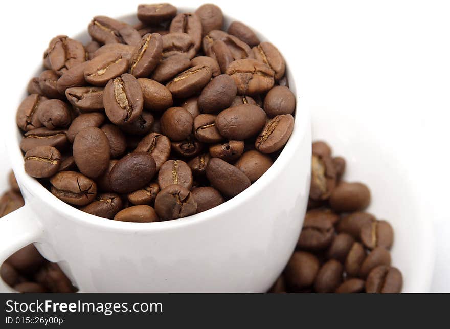 Cup with grain coffee