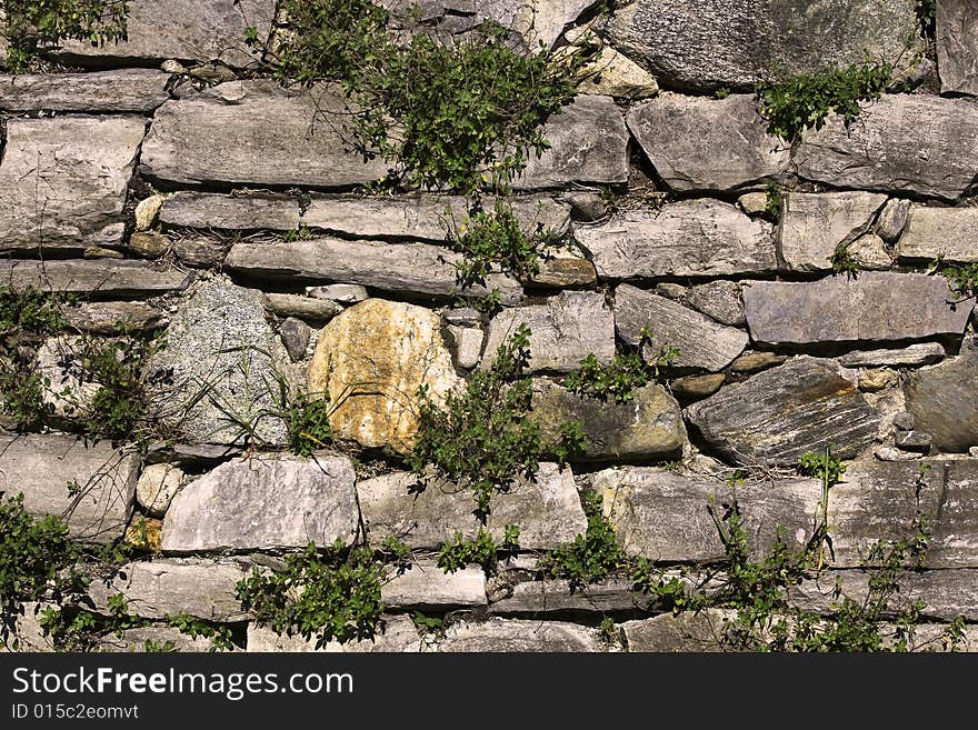 Wall built in rough piertra. Wall built in rough piertra