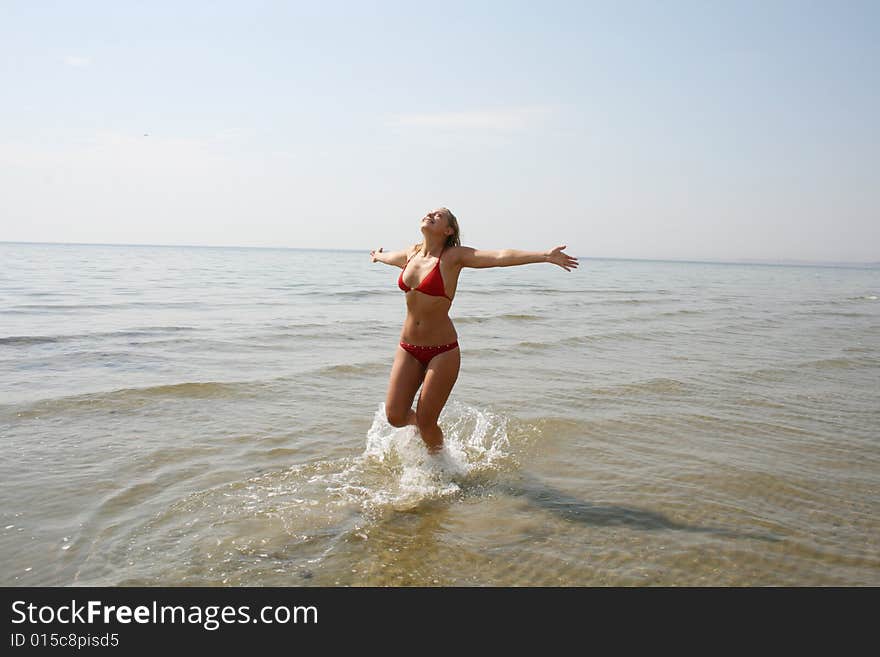 Happy girl on a beach