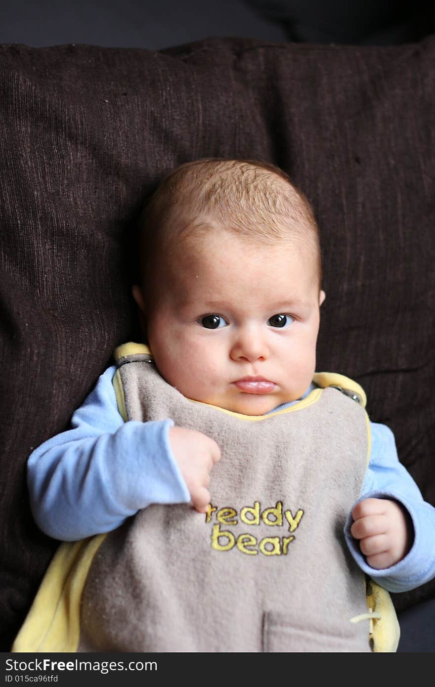 3 months old baby in bed