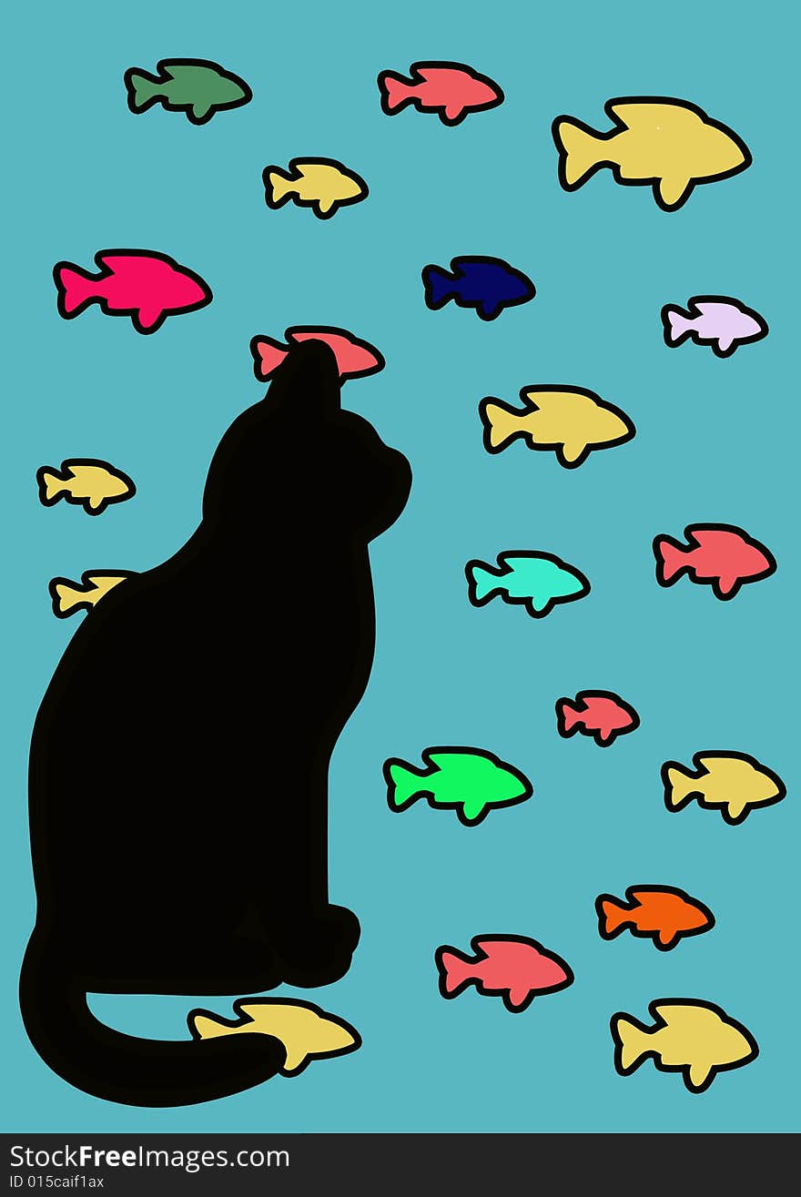 Cat With The Fish