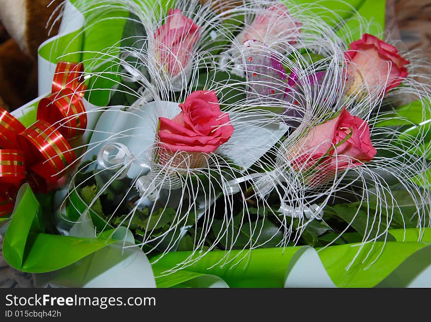 Beautiful rose bouquet (wedding background)