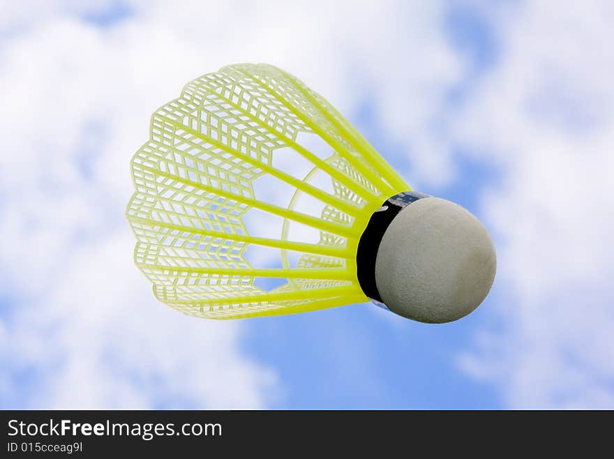 Sport inventory; flounce for the badminton, isolated. Sport inventory; flounce for the badminton, isolated