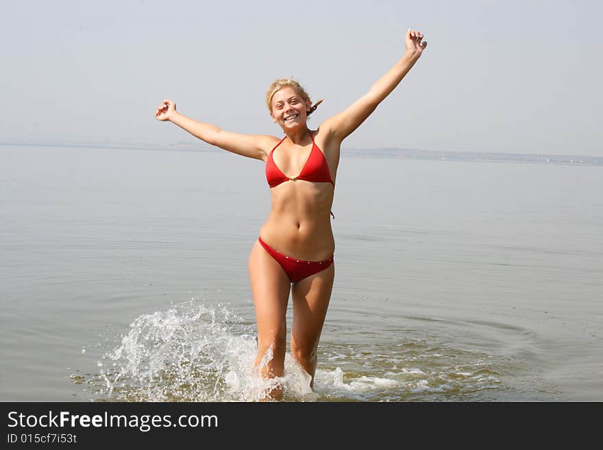 Happy girl on a beach