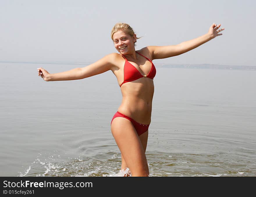 Happy girl on a beach