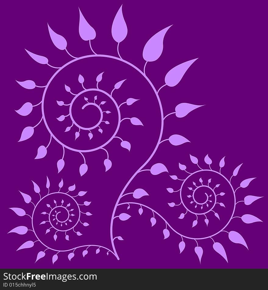 Vector Ornamental Plant in Purple Color