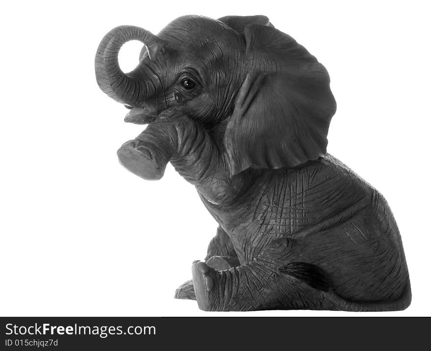 Ornament of a young elephant crying