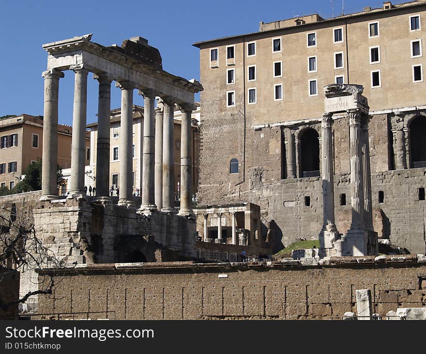 Ruins of an ancient Roman forum