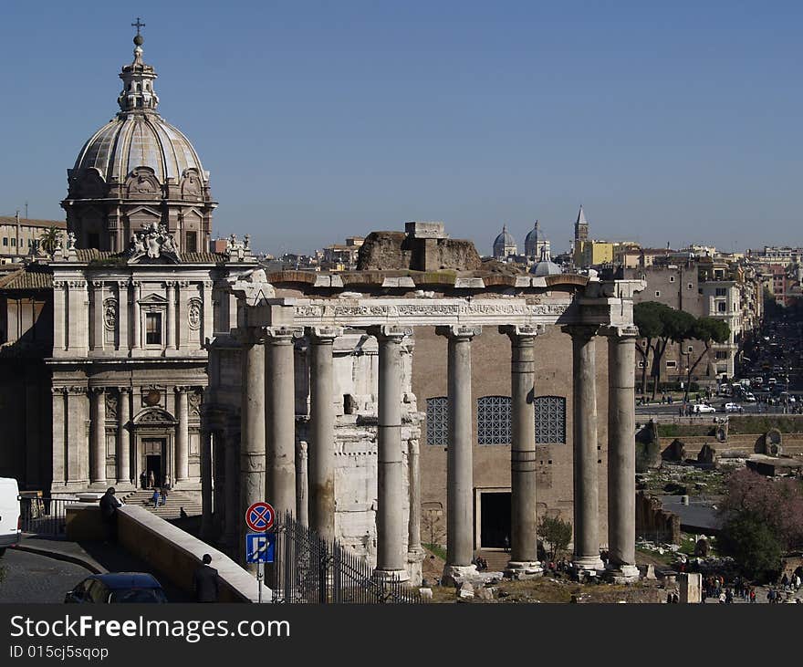 Ruins of an ancient Roman forum