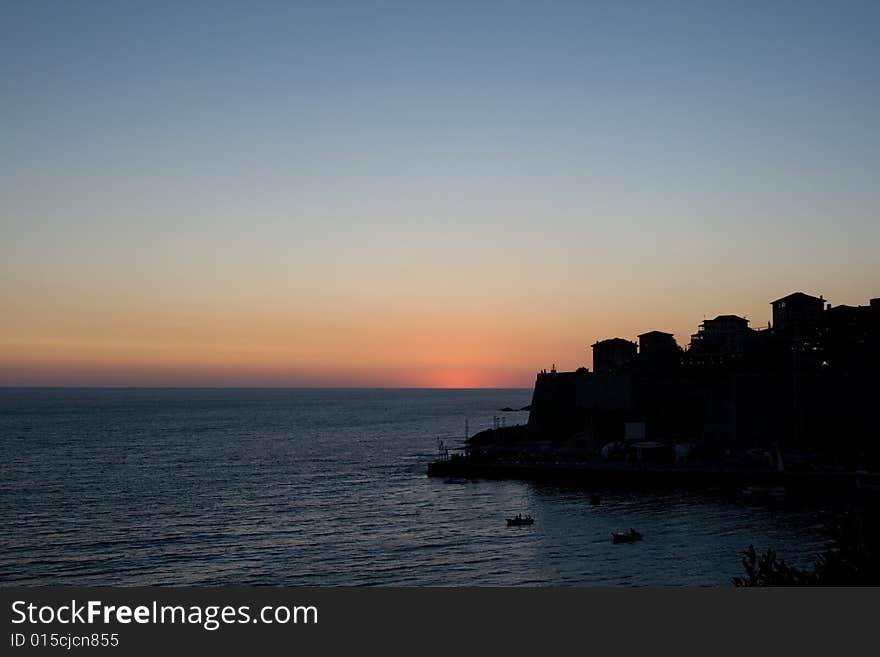 Night view of fortress in Ulcinj (Montenegro)