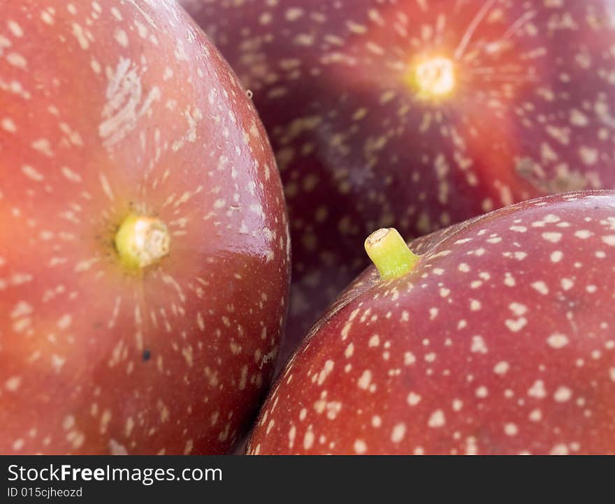 Still life of the stalks of three passion fruits. Still life of the stalks of three passion fruits