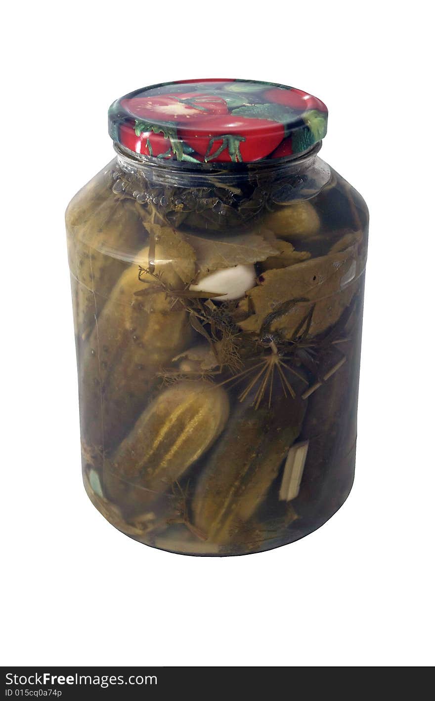 Pickles in a glass jar. Pickles in a glass jar