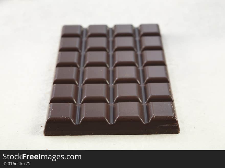 Chocolate bar on white background