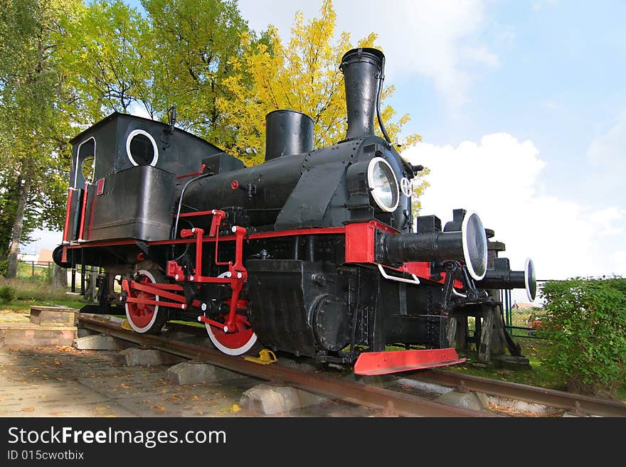 The photograph of old engines in railway museum. The photograph of old engines in railway museum