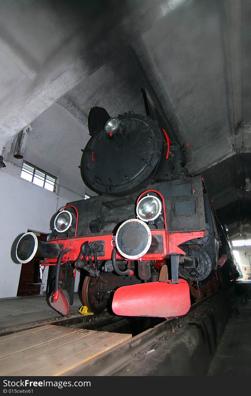 The photograph of old engines in railway museum. The photograph of old engines in railway museum