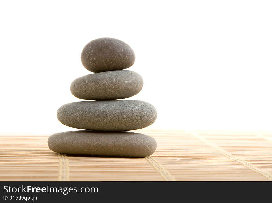 Balanced stones isolated on the white background