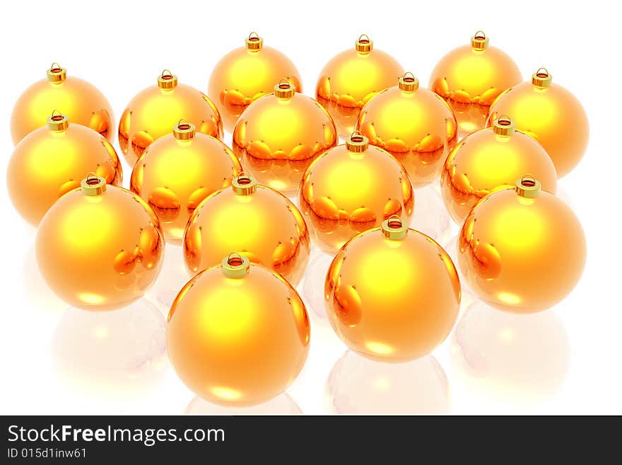 Christmas decoration on the white background