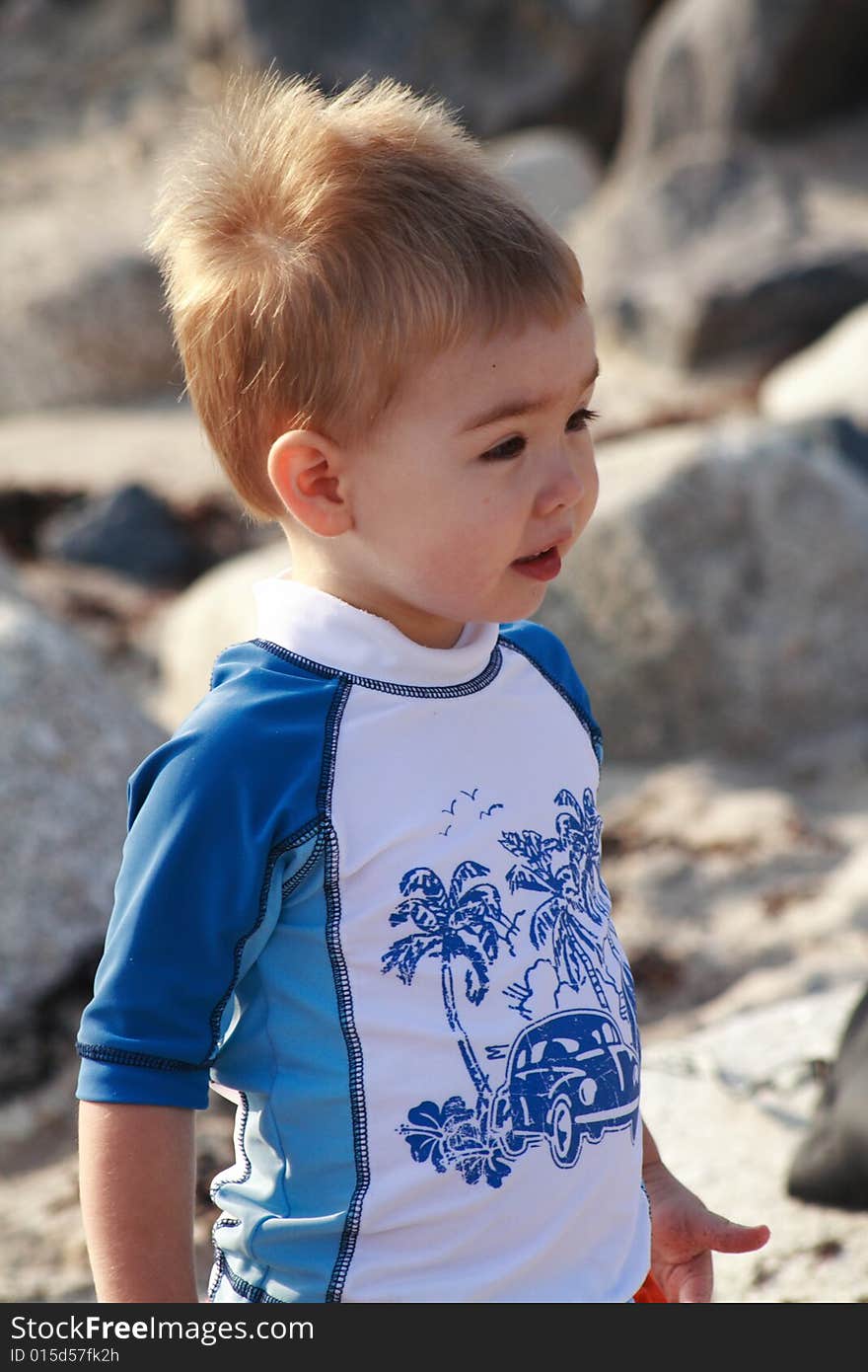 Toddler At The Beach