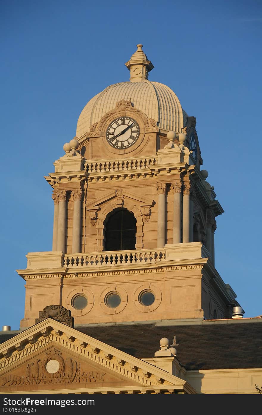 Courthouse Clocktower in Corunna, Michigan.