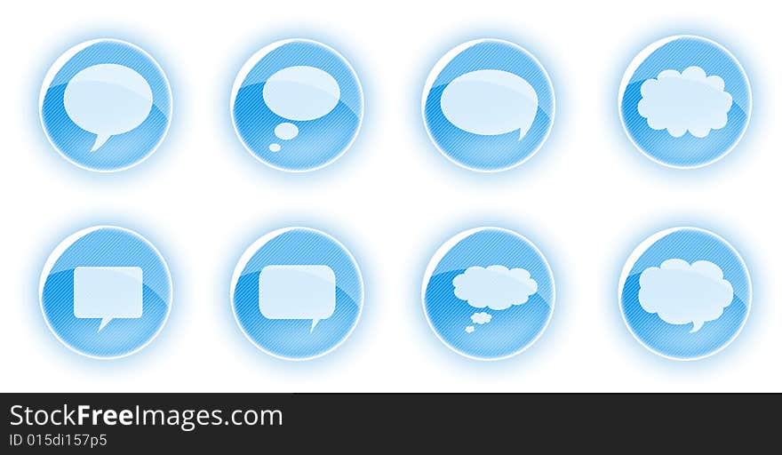Communication icons for web design. Blue series. Communication icons for web design. Blue series.