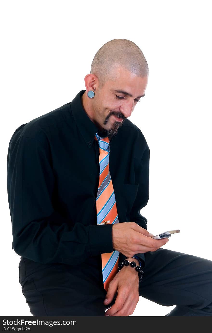 Alternative businessman formal dressed, studio shot