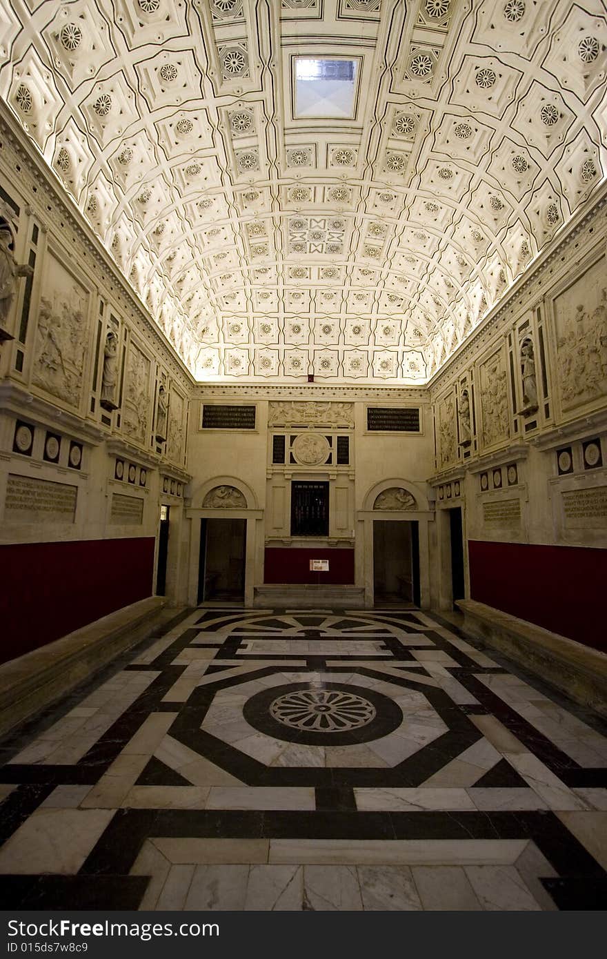 One of the beautiful adjoining rooms in the cathedral of Seville (Spain)