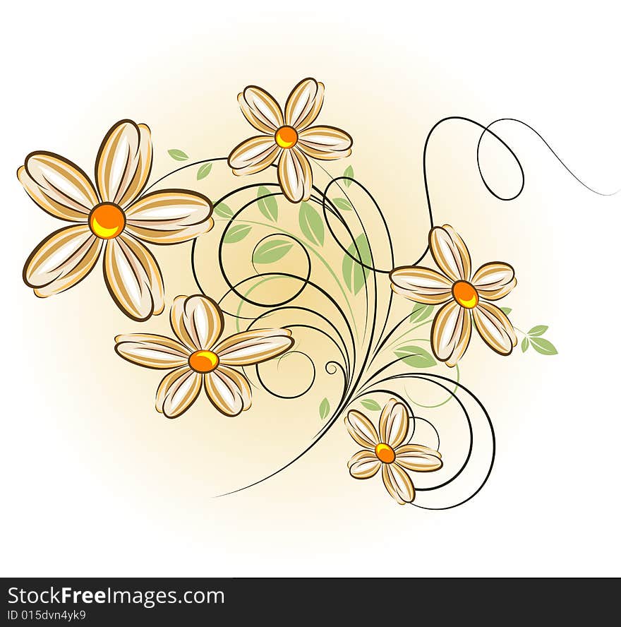 Abstract floral background. A vector format is added. Suits well for a postcard or background